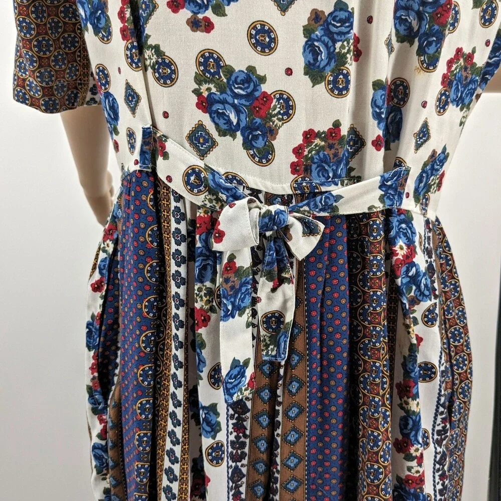Vintage 90s Capacity Romper Floral Playsuit Rose Cottagecore Size S